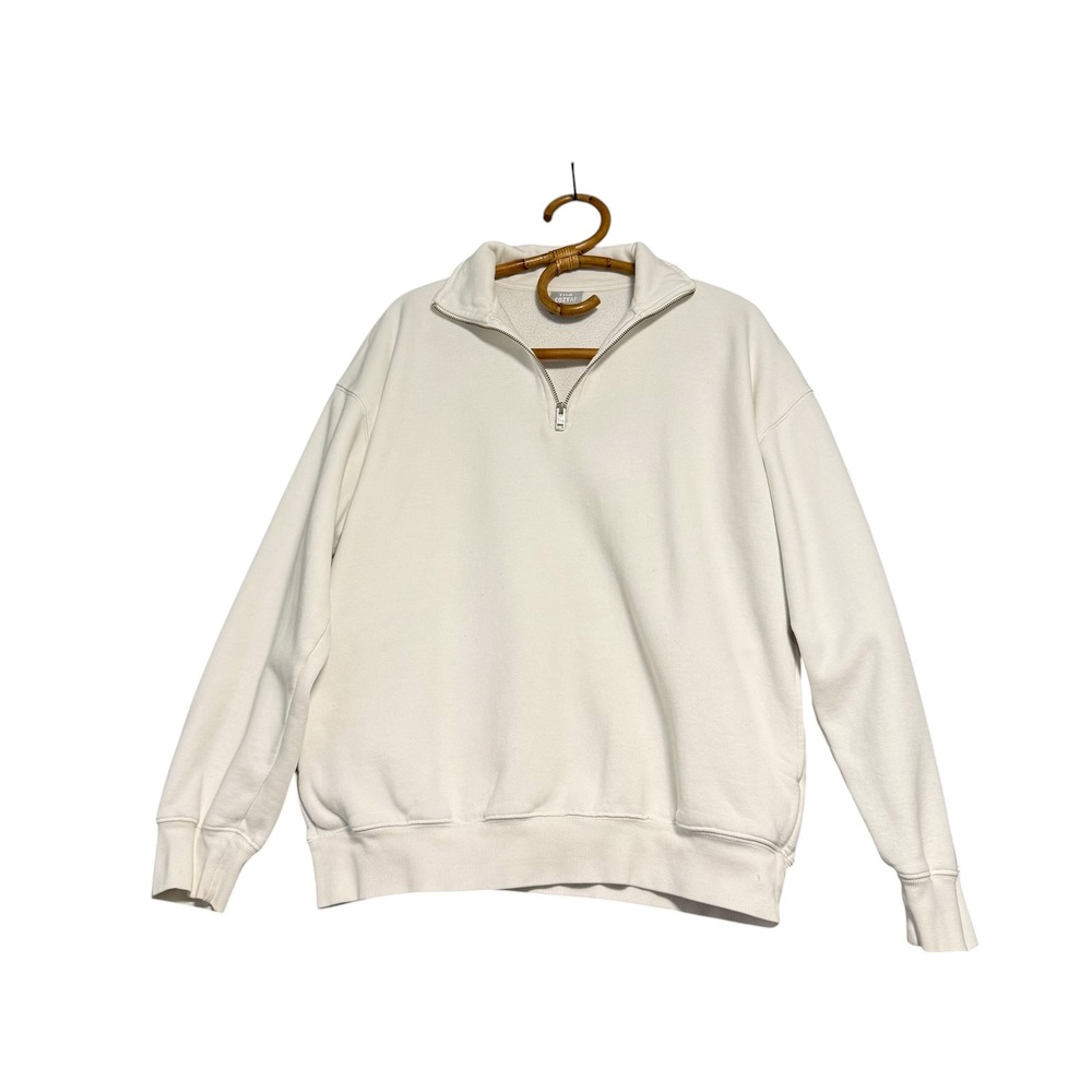 Aritzia | TNA | CozyAF Fleece Mega 1/4 Zip Pullover White Size 2